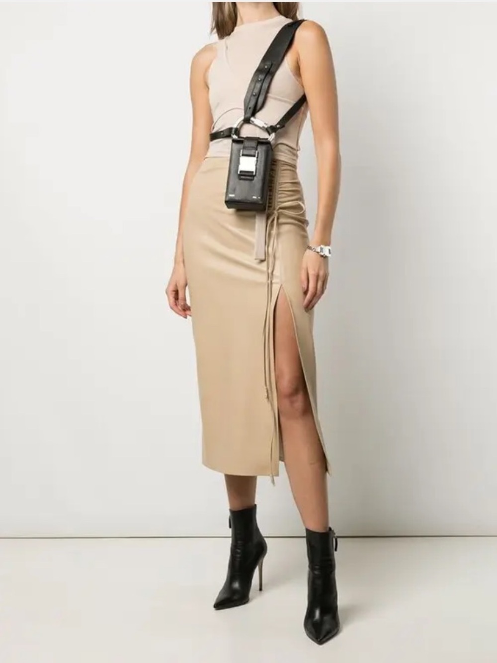 Nwt Heliot Emil Beige Cutout Tank Top Size Medium — image 4 of 8